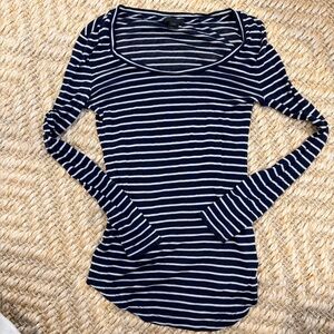 J.Crew Collection Navy and white Striped Women's Top